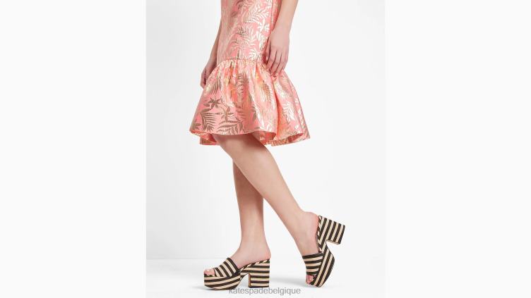 robe en brocart à feuillage tropical Kate Spade femmes vêtements D8288713 étoile de mer/or