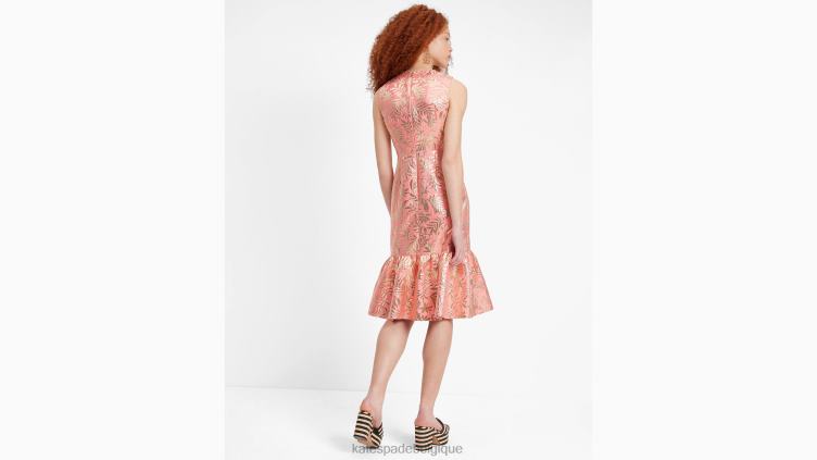 robe en brocart à feuillage tropical Kate Spade femmes vêtements D8288713 étoile de mer/or