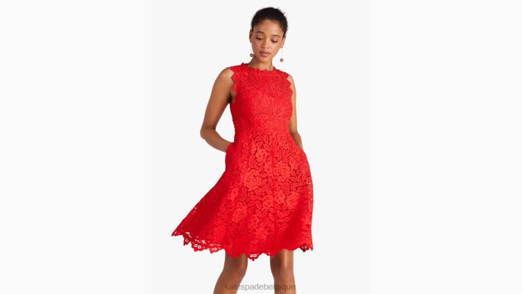 robe en dentelle fleurie Kate Spade femmes vêtements D8288850 moteur rouge