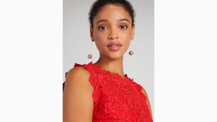 robe en dentelle fleurie Kate Spade femmes vêtements D8288850 moteur rouge