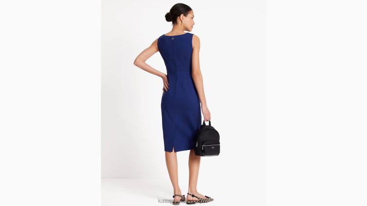 robe en point de Rome sans manches à col V Kate Spade femmes vêtements D8288723 marine française