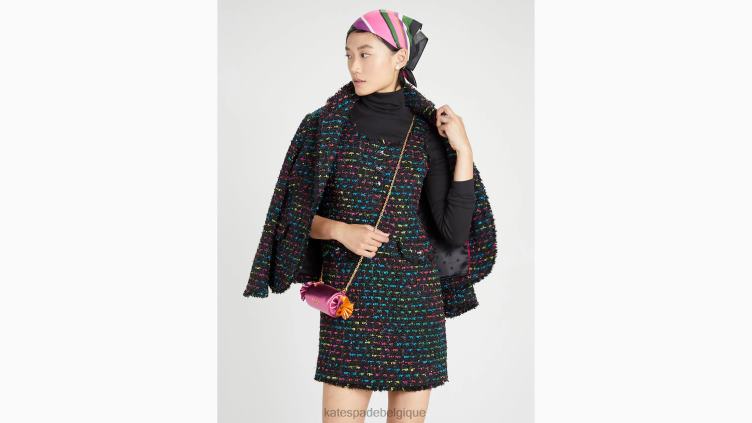 robe en tweed métallisé Kate Spade femmes vêtements D8288940 noir multicolore
