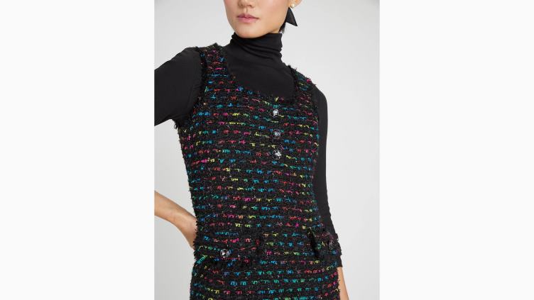 robe en tweed métallisé Kate Spade femmes vêtements D8288940 noir multicolore
