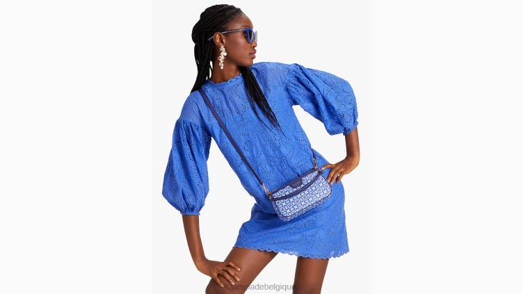 robe fleurie à manches bouffantes et œillets Kate Spade femmes vêtements D8288748 brume de saphir