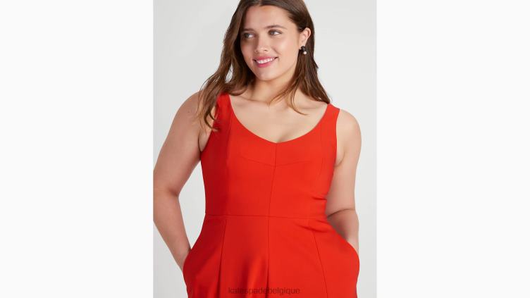 robe grâce en sergé Kate Spade femmes vêtements D8288699 tomate fraîche