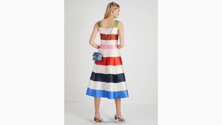 robe grâce à rayures aventure Kate Spade femmes vêtements D8288757 crème française multi