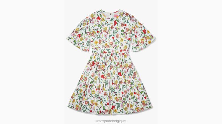 robe greenwich fleurie sur le jardin sur le toit Kate Spade femmes vêtements D8288863 multi blanc frais