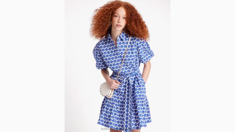 robe lac coquillages Kate Spade femmes vêtements D8288698 myrtille/crème