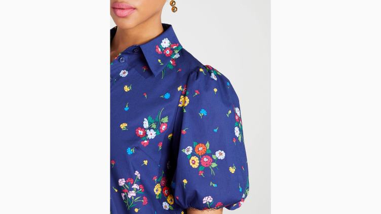robe lac plissée à mélange de bouquets Kate Spade femmes vêtements D8288918 marine française