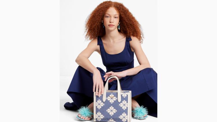 robe longue en popeline à volants Kate Spade femmes vêtements D8288715 marine française