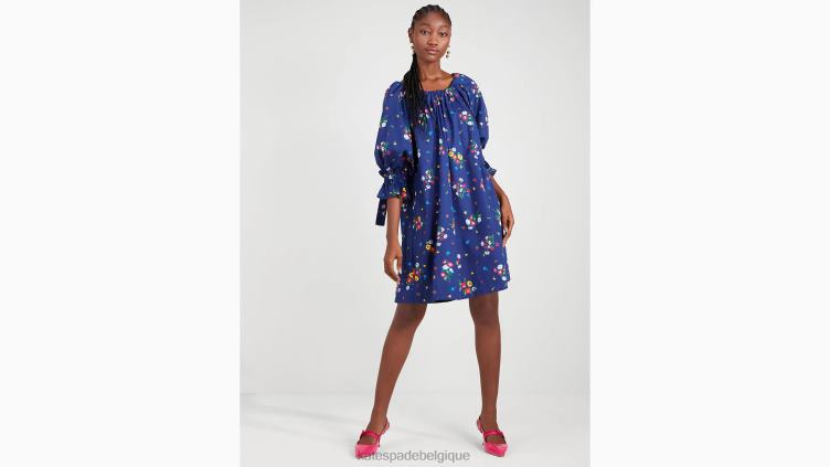 robe nouée au dos à bouquet Kate Spade femmes vêtements D8288891 marine française