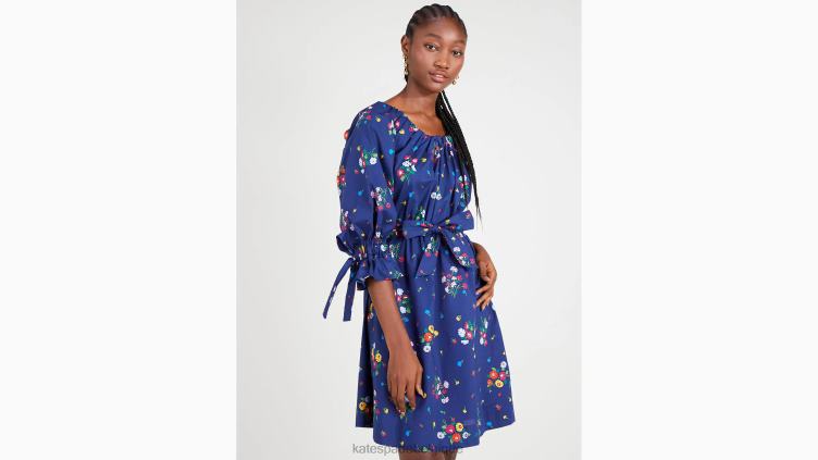 robe nouée au dos à bouquet Kate Spade femmes vêtements D8288891 marine française