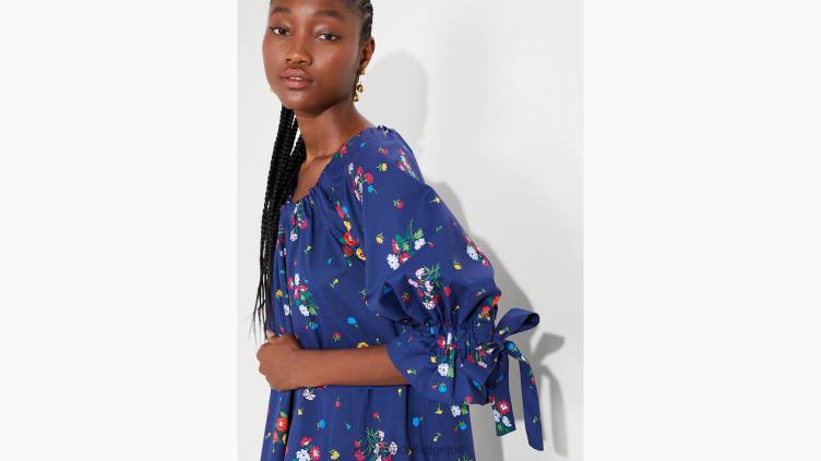 robe nouée au dos à bouquet Kate Spade femmes vêtements D8288891 marine française