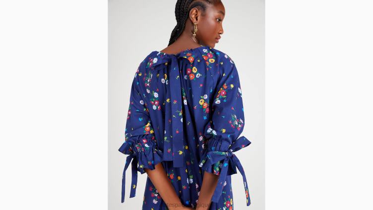 robe nouée au dos à bouquet Kate Spade femmes vêtements D8288891 marine française
