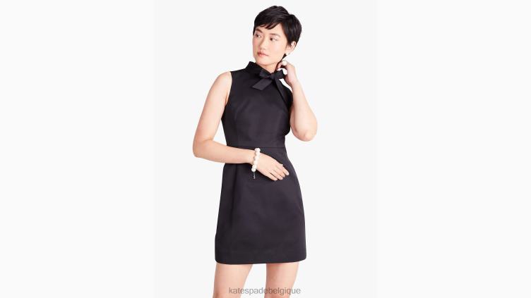 robe nouée en faille Kate Spade femmes vêtements D8288852 noir