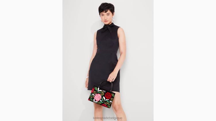 robe nouée en faille Kate Spade femmes vêtements D8288852 noir