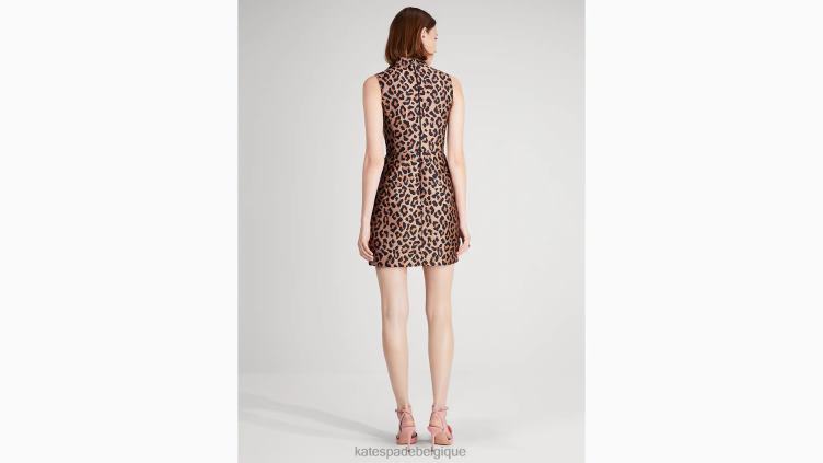 robe nouée en jacquard léopard Kate Spade femmes vêtements D8288947 noix de cajou grillées