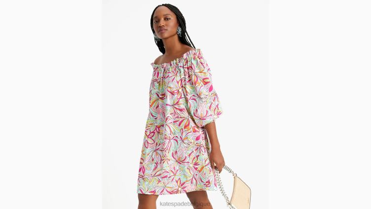 robe à épaules dénudées à fleurs anémone Kate Spade femmes vêtements D8288689 confiture de roses multi
