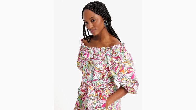robe à épaules dénudées à fleurs anémone Kate Spade femmes vêtements D8288689 confiture de roses multi