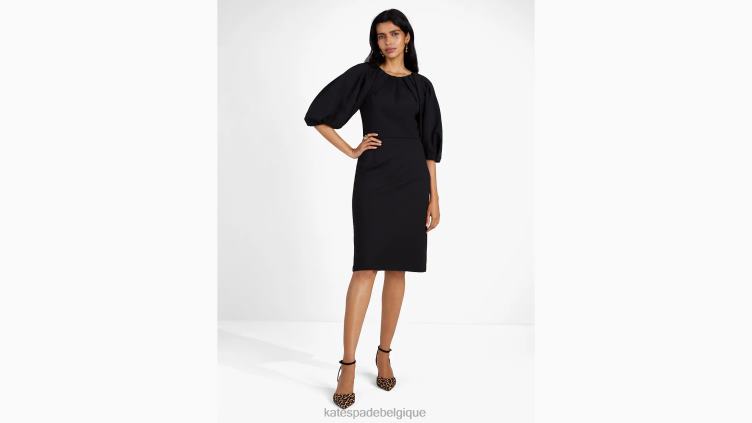robe à épaules plissées en point de Rome Kate Spade femmes vêtements D8288876 noir