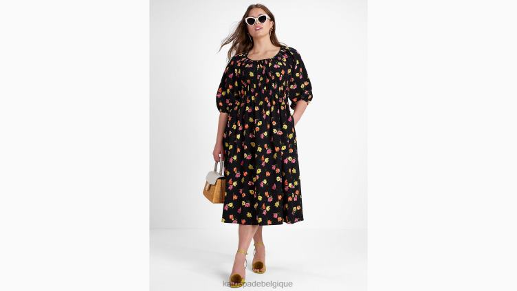 robe riviera à motif tulipes Kate Spade femmes vêtements D8288733 noir