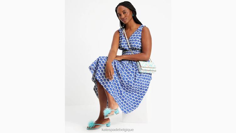 robe smockée Kate Spade femmes vêtements D8288687 myrtille/crème