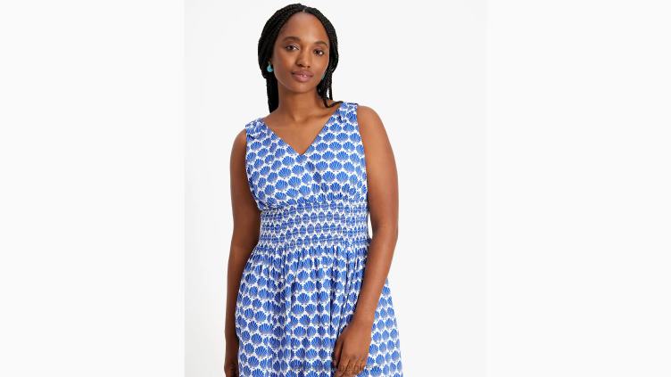 robe smockée Kate Spade femmes vêtements D8288687 myrtille/crème