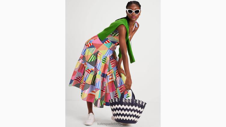 robe à volants et rayures patchwork Kate Spade femmes vêtements D8288739 multi