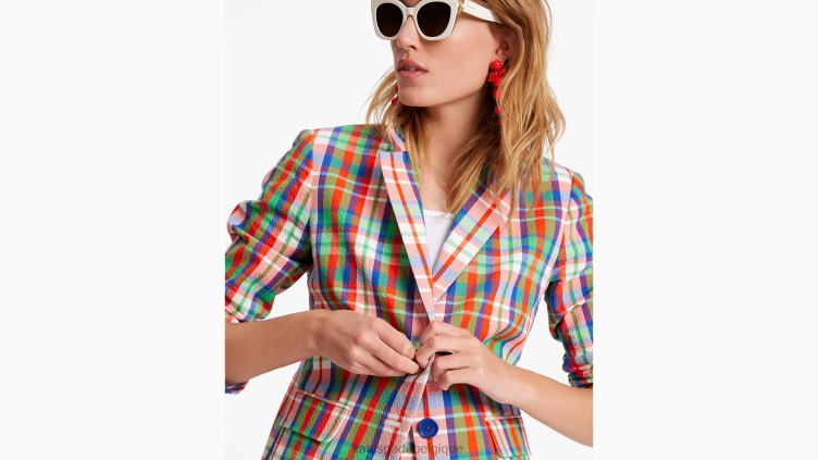blazer en seersucker à carreaux côtiers Kate Spade femmes vêtements D8288707 multi