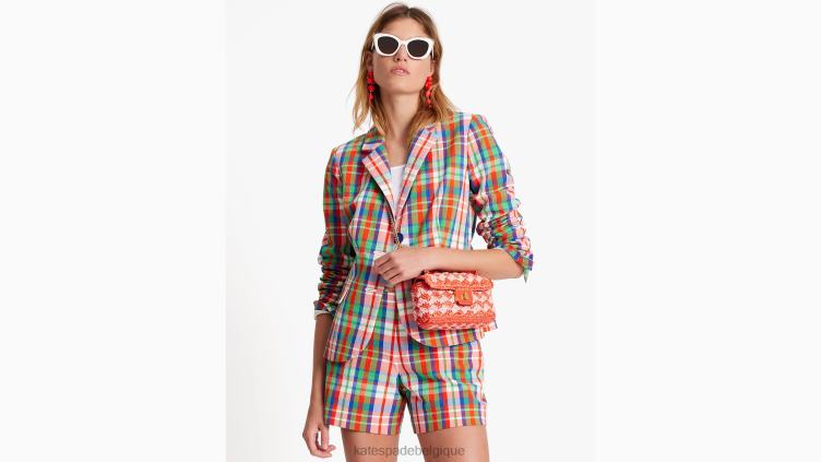 blazer en seersucker à carreaux côtiers Kate Spade femmes vêtements D8288707 multi