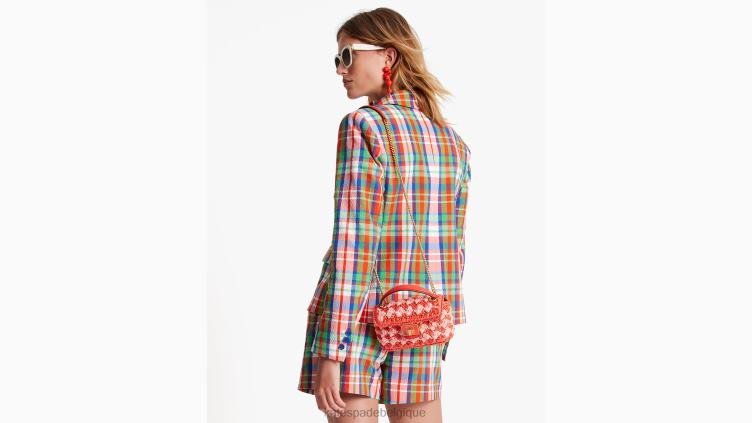 blazer en seersucker à carreaux côtiers Kate Spade femmes vêtements D8288707 multi