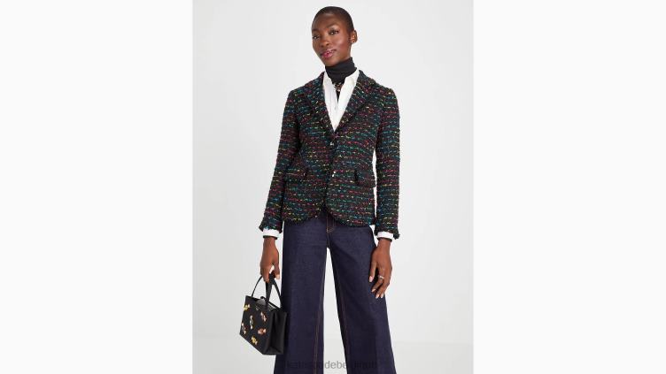 blazer en tweed métallisé Kate Spade femmes vêtements D8288887 noir multicolore
