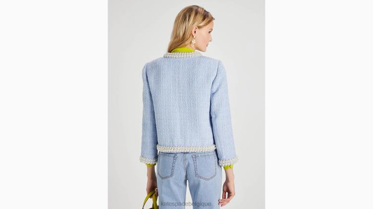 veste en tweed ornée de perles Kate Spade femmes vêtements D8288763 hortensia pâle