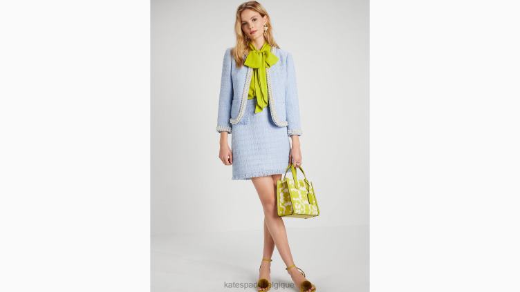 veste en tweed ornée de perles Kate Spade femmes vêtements D8288763 hortensia pâle