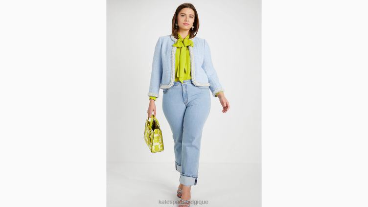 veste en tweed ornée de perles Kate Spade femmes vêtements D8288763 hortensia pâle