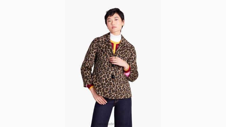 veste léopard brossée Kate Spade femmes vêtements D8288950 noix de cajou grillées