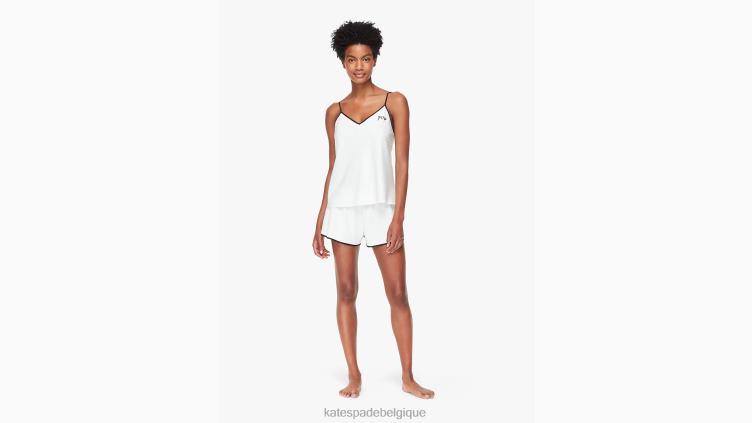 Mme. ensemble pyjama avec masque de sommeil Kate Spade femmes vêtements D8288846 blanc cassé