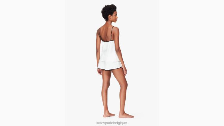 Mme. ensemble pyjama avec masque de sommeil Kate Spade femmes vêtements D8288846 blanc cassé