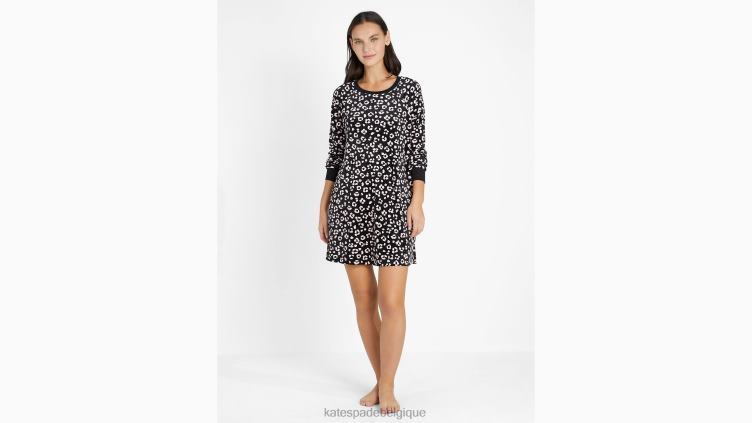chemise de nuit Kate Spade femmes vêtements D8288935 imprimé guépard noir