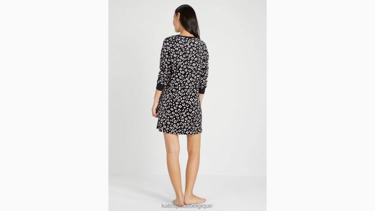 chemise de nuit Kate Spade femmes vêtements D8288935 imprimé guépard noir