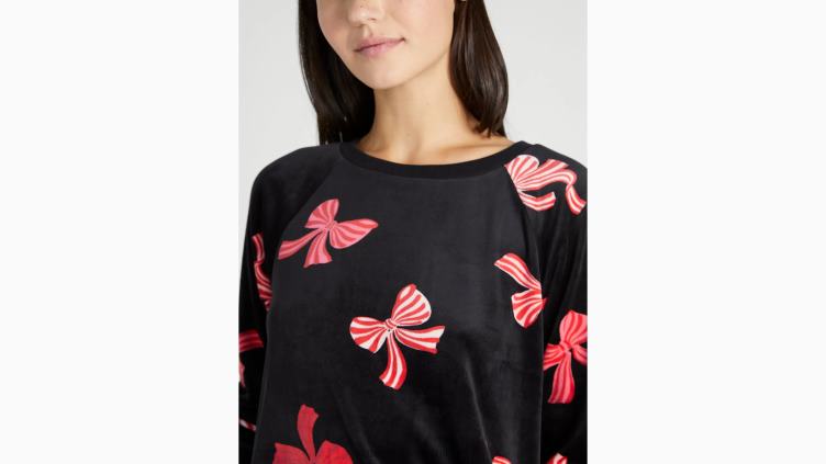 ensemble de jogging en velours Kate Spade femmes vêtements D8288872 impression de ruban