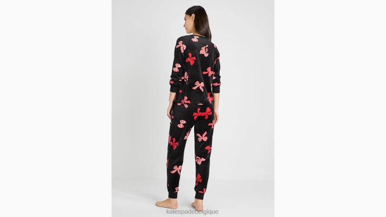 ensemble de jogging en velours Kate Spade femmes vêtements D8288872 impression de ruban