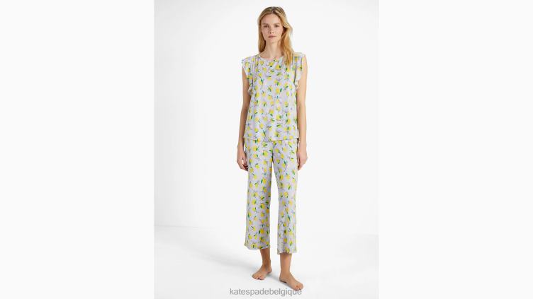 ensemble pyjama court Kate Spade femmes vêtements D8288824 mélange de citron