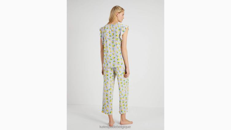 ensemble pyjama court Kate Spade femmes vêtements D8288824 mélange de citron