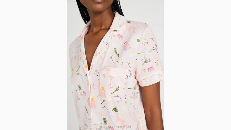 ensemble pyjama court Kate Spade femmes vêtements D8288832 avec impression d'amour