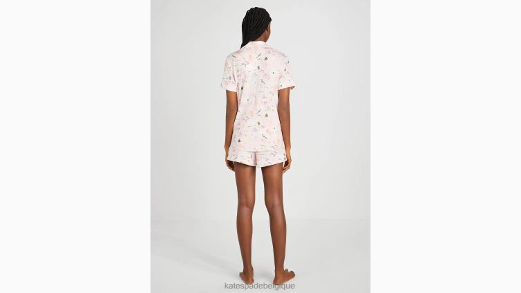 ensemble pyjama court Kate Spade femmes vêtements D8288832 avec impression d'amour