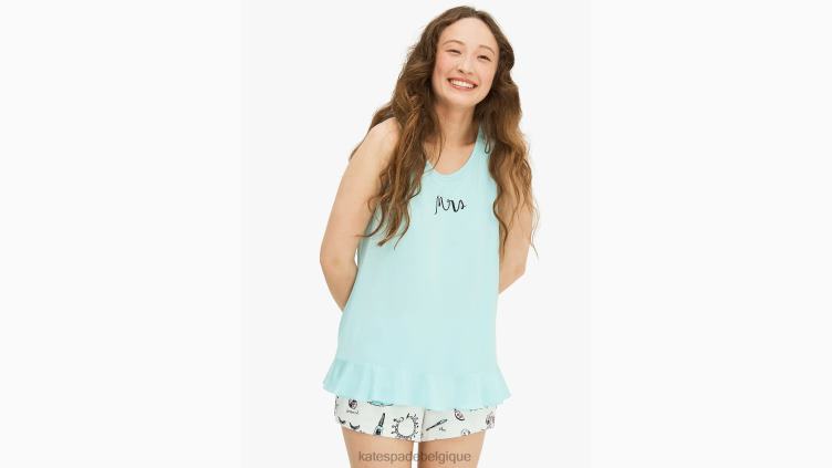 ensemble pyjama court quelque chose d'emprunté Kate Spade femmes vêtements D8288848 impression de roman