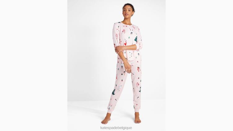 ensemble pyjama de jogging Kate Spade femmes vêtements D8288854 impression de fête costumée