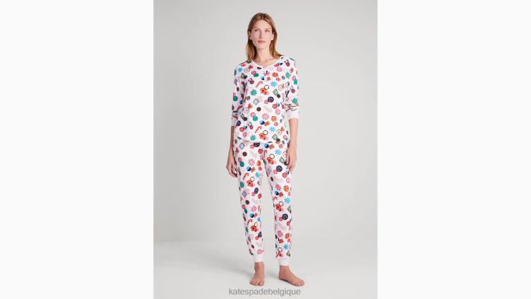 ensemble pyjama de jogging Kate Spade femmes vêtements D8288855 imprimé esprit de vacances