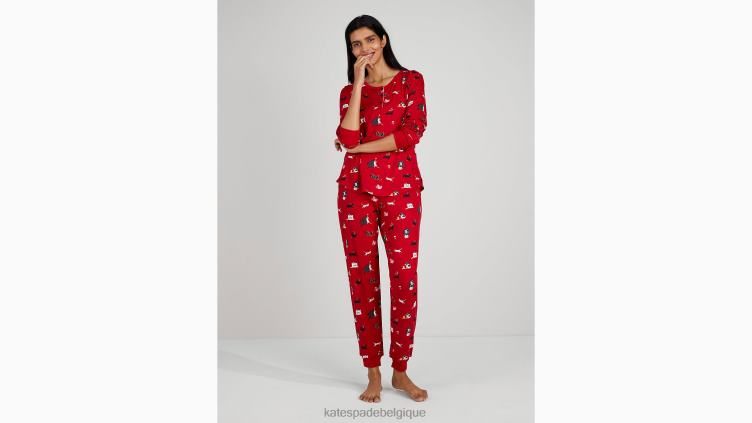 ensemble pyjama de jogging Kate Spade femmes vêtements D8288856 pont les empreintes de pattes